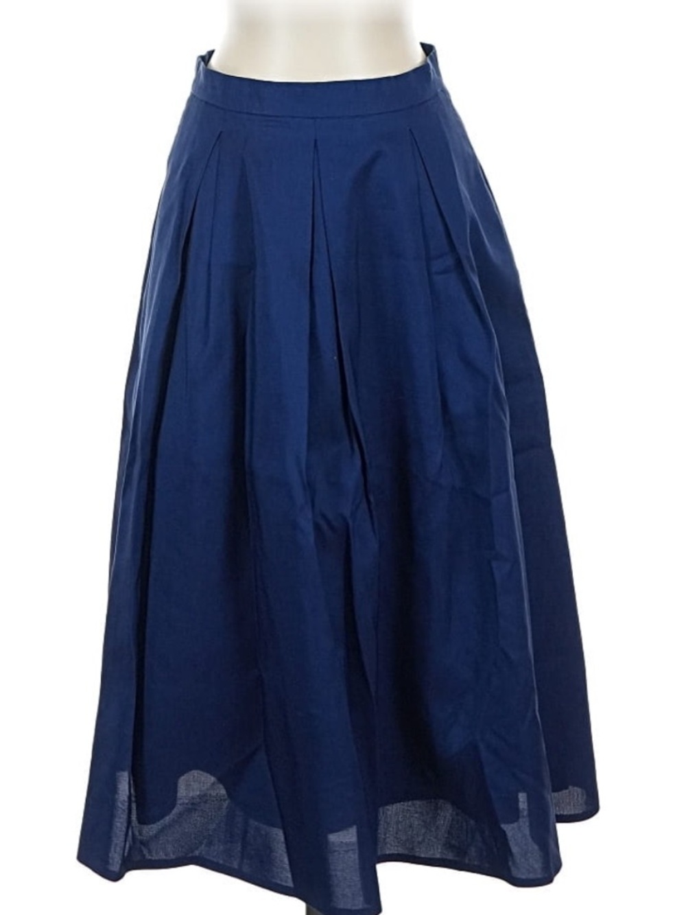 J. Crew Navy Full Pleated Midi Skirt